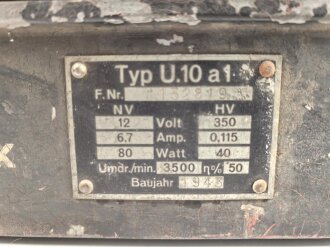 Umformer U.10 a1 datiert 1943. Nach dem Krieg modifiziert , Gehäuse Originallack, ungereinigt