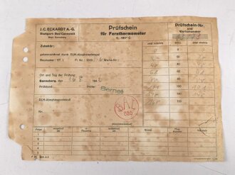 Luftwaffe , Verpackung samt Prüfschein für ein...