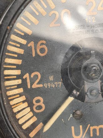 Luftwaffe elektrischer Drehzahlmesser Fl 20286-1. Funktion nicht geprüft