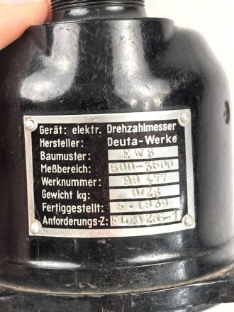 Luftwaffe elektrischer Drehzahlmesser Fl 20286-1. Funktion nicht geprüft