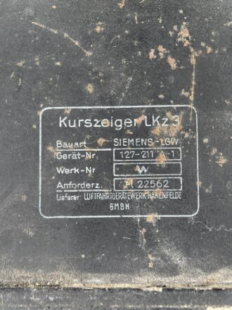 Luftwaffe Fl 22562 Kurszeiger LKz3, verbaut u.a. Junkers Ju 88, Messerschmitt Bf 110. Funktion nicht geprüft