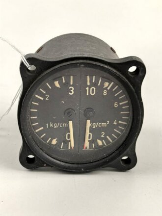 Luftwaffe, Elektrischer Zweifach Druckanzeiger , Fl 20572. Guter Zustand, Funktion nicht geprüft, verbaut in He219