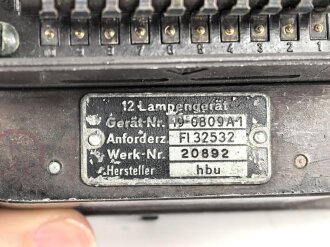Luftwaffe, 12 Lampengerät Fl 20892, verbaut in FW 189, FW 190. Unvollständig, Funktion nicht geprüft