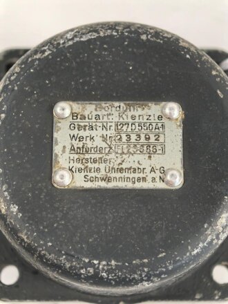 Luftwaffe , Borduhr Fl 23886 Kienzle. Ungereinigtes Stück, läuft