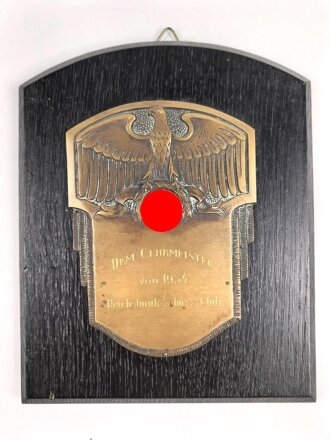 Reichsbank Schiess Club, Wandplakette " Dem...