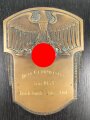 Reichsbank Schiess Club, Wandplakette " Dem Clubmeister von 1934" maße der Holzplatte 17,5 x 22cm