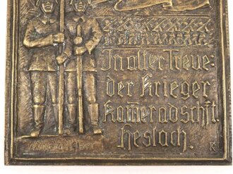 Kriegerkameradschaft Heslach, Messinggußplakette 16 x 21,5cm