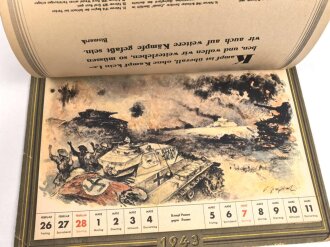 "Unser Heer" Waldkalender 1943, Maße 24 x 30,5cm. Vollständig