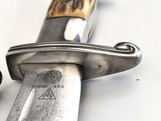 Reichsarbeitsdienst, Hauer für Mannschaften. Hersteller Krebs Solingen, Scheide Originallack, Gehänge in gutem Zustand. Ordentliches Stück in gutem Gesamtzustand