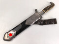 Reichsarbeitsdienst, Hauer für Mannschaften. Hersteller Krebs Solingen, Scheide Originallack, Gehänge in gutem Zustand. Ordentliches Stück in gutem Gesamtzustand