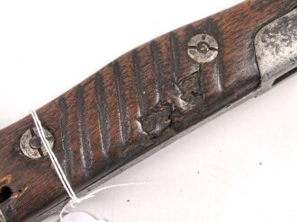 Preussen 1. Weltkrieg, Seitengewehr 98/05 alter Art mit Lederscheide. Abnahme von Simson & Co Suhl.