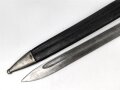 Preussen 1. Weltkrieg, Seitengewehr 98/05 alter Art mit Lederscheide. Abnahme von Simson & Co Suhl.