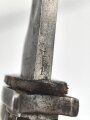 Preussen 1. Weltkrieg, Seitengewehr 98/05 alter Art mit Lederscheide. Abnahme von Simson & Co Suhl.
