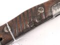 Preussen 1. Weltkrieg, Seitengewehr 98/05 alter Art mit Lederscheide. Abnahme von Simson & Co Suhl.