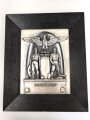 Grosse Wandplakette in zugehörigem Holzrahmen " Arbeit adelt" Maße 31 x 38cm, guter Zustand