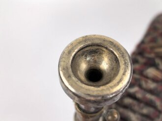 Frankreich, Messingtrompete mit Banderol, vermutlich für Kavallerie. Datiert 1865