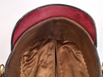 Bayern, Raupenhelm Modell 1868 für Artilleristen . Guter Gesamtzustand, die Raupe fehlt