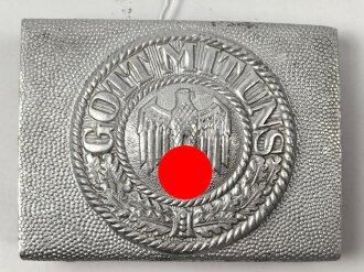 Heer, Koppelschloss für Mannschaften zum Waffenrock. Aufgeklammertes Emblem, Aluminium , getragenes Stück