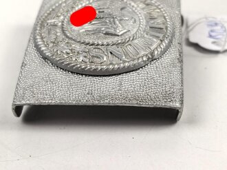Heer, Koppelschloss für Mannschaften zum Waffenrock. Aufgeklammertes Emblem, Aluminium , getragenes Stück