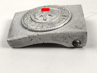 Heer, Koppelschloss für Mannschaften zum Waffenrock. Aufgeklammertes Emblem, Aluminium , getragenes Stück