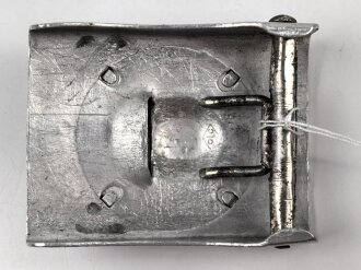 Heer, Koppelschloss für Mannschaften zum Waffenrock. Aufgeklammertes Emblem, Aluminium , getragenes Stück