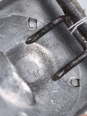 Heer, Koppelschloss für Mannschaften zum Waffenrock. Aufgeklammertes Emblem, Aluminium , getragenes Stück