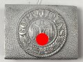 Heer, Koppelschloss für Mannschaften zum Waffenrock. Aufgeklammertes Emblem, Aluminium , getragenes Stück