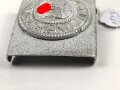 Heer, Koppelschloss für Mannschaften zum Waffenrock. Aufgeklammertes Emblem, Aluminium , getragenes Stück