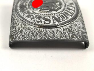 Heer, Koppelschloss für Mannschaften zum Waffenrock. Aufgeklammertes Emblem, Variante aus Zink versilbert