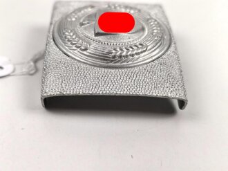 Reichsarbeitsdienst, Koppelschloss aus Aluminium mit aufgeklammertem Emblem.