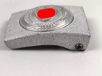 Reichsarbeitsdienst, Koppelschloss aus Aluminium mit aufgeklammertem Emblem.