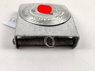 Reichsarbeitsdienst, Koppelschloss aus Aluminium mit aufgeklammertem Emblem.