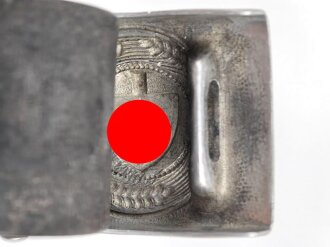 Reichsarbeitsdienst, Koppel für Mannschaften. Aluminiumschloss mit Lederzunge, der Riemen mit einem Hersteller aus Frankfurt. Gesamtlänge 95cm