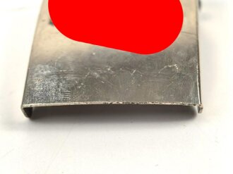 Koppelschloss für Angehörige des deutschen Jungvolk. Buntmetall, die Rune messingfarben, guter Zustand