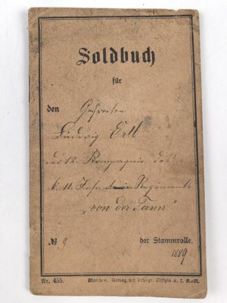 Bayern, Soldbuch eines Gefreiten im 11....