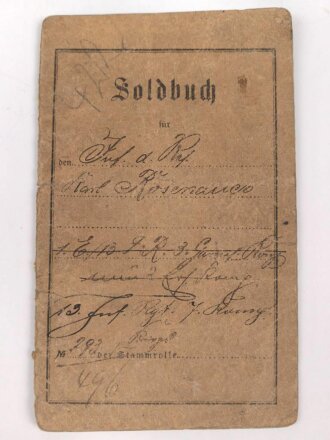 Bayern, Soldbuch eines Angehörigen im 13. Infanterie...