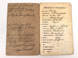 Bayern, Soldbuch eines Angehörigen im 13. Infanterie...