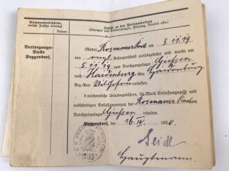 Bayern, Militär-Paß  eines Infanteristen im 11. Infanterie-Regiment „von der Tann“. Diensteintritt 1907. Ist im Reiten und in der Pferdepflege ausgebildet. Frankreichfeldzug, Schlacht bei verdun