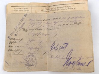 Bayern, Militär-Paß  eines Gefreiten im Res. Feldartillerie Rgt Nr. 1, Diensteintritt 1915.