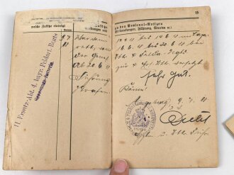 Bayern, Militär-Paß  eines Gefreiten im Res. Feldartillerie Rgt Nr. 1, Diensteintritt 1915.
