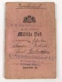 Bayern, Militär-Paß  eines Gefreiten im Res. Feldartillerie Rgt Nr. 1, Diensteintritt 1915.