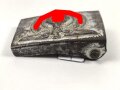 Koppelschloss für Angehörige der Waffen SS. Eisen lackiert. Hersteller 155/40,  getragenes Stück