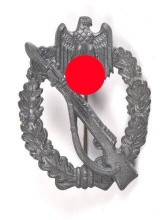 Infanteriesturmabzeichen , Zink mit resten der versilberung, Gegenhaken neuzeitlich wieder angelötet