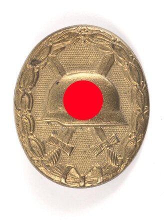 Verwundetenabzeichen schwarz. der Lack entfernt und mit goldbronze angemalt