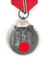 Medaille Winterschlacht im Osten, Hersteller 71 für Rudolf Leukert im Bandring, Gablonz. Sehr guter Zustand, am Band