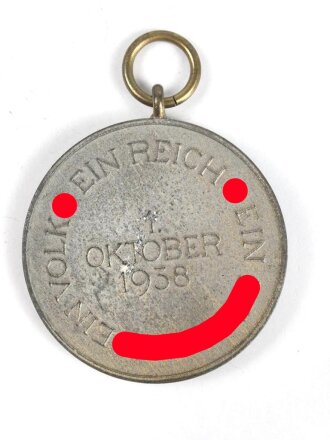 Erinnerungsmedaille an den 1. Oktober 1938. Zink