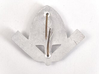 Reichsarbeitsdienst,  Mützenabzeichen für Mannschaften. Aluminium, datiert 1937, 100% Lack