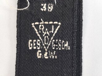 Reichsarbeitsdienst, Ärmelband für Mannschaften "R" für Rheinland. Gesamtlänge 37cm