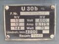 Umformer U 30 b datiert 1945. Gehäuse überlackiert, Deckel Originallack. Funktion nicht geprüft