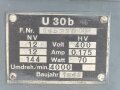 Umformer U 30 b datiert 1945. Gehäuse überlackiert. Funktion nicht geprüft